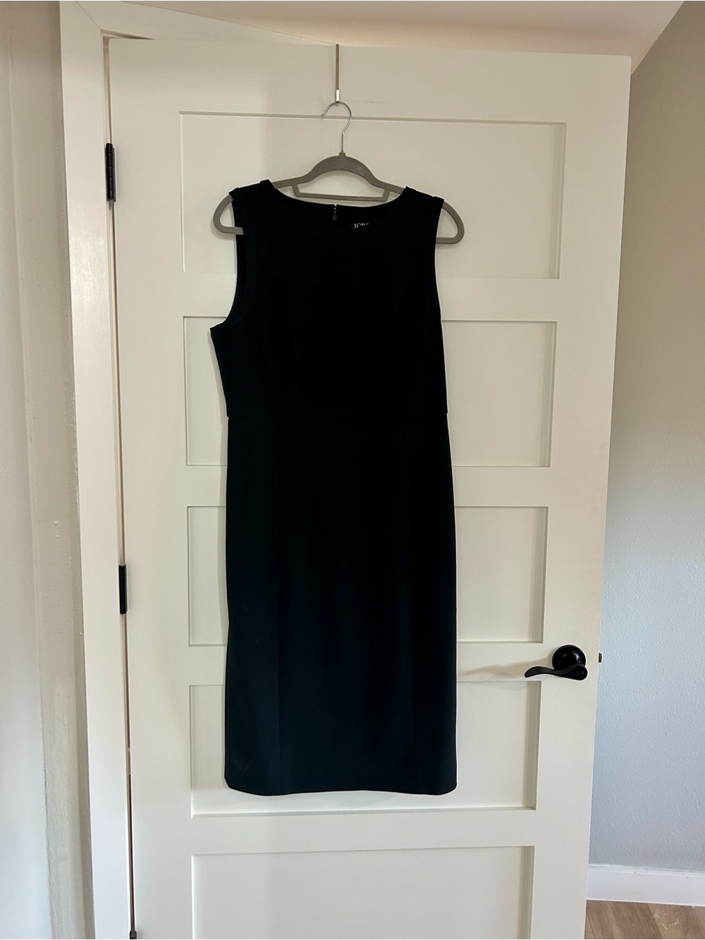 J. Crew Black Sleeveless Midi Sheath Dress
